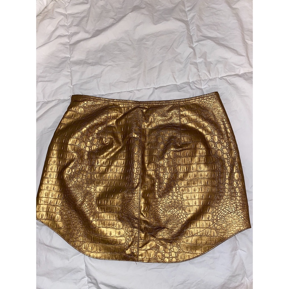 Rachel Roy gold snake skin skirt